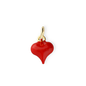 TQ Metall Brass Anh&auml;nger Heart Gold-red