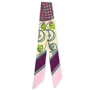Bandana Schal with Vibrant Print Light pink-light yellow-purple