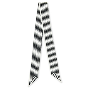 Bandana Schal with Continuous Line White-black