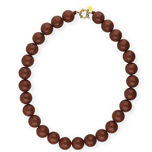 BY31&reg; 16 mm Acrylperlen Kette shiny Cappuccino brown 19-1220 TCX-gold