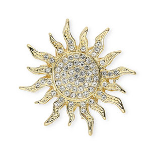 Broschen Sun with Strass Gold-crystal