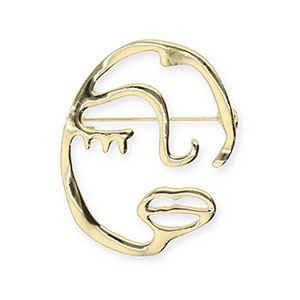 Broschen Face Gold