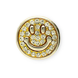 Broschen Smiley with Strass Gold-crystal