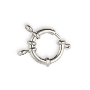 Zubeh&ouml;r aus Stainless Steel - Rostfreiem Stahl Rettungsring Verschluss 18mm mit &Ouml;sen Silber