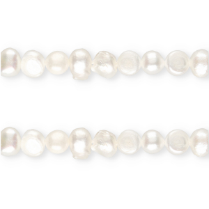 TQ S&uuml;sswasser Perlen Nugget Round 6-7 mm Natural white