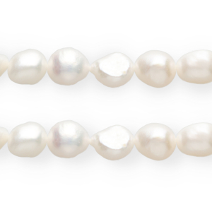 TQ S&uuml;sswasser Perlen Nugget Oval 10 mm Natural white