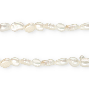 TQ S&uuml;sswasser Perlen Nugget Oval 6x5 mm Natural white