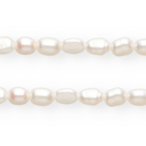 TQ S&uuml;sswasser Perlen Nugget Oval 5-6 mm Natural white