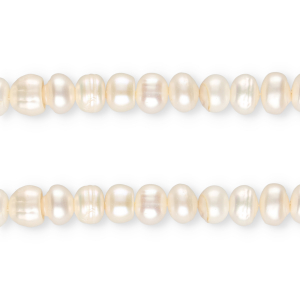 TQ S&uuml;sswasser Perlen Flat Round 7x6 mm Natural white
