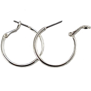 Zubeh&ouml;r Metall DQ Creolen 20mm Silber