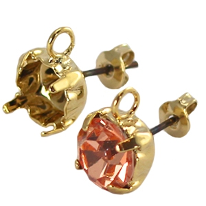 Design Quality Ohrstecker f&uuml;r Preciosa mit &Ouml;se SS39 Gold