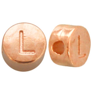 DQ Metall Perle Buchstabe L Rosegold (Nickelfrei)