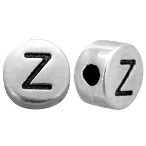 Metall DQ Perlen Buchstabe Z Antik silber (Nickelfrei)