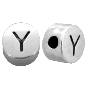 Metall DQ Perlen Buchstabe Y Antik silber (Nickelfrei)