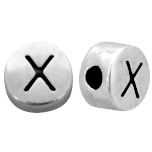 Metall DQ Perlen Buchstabe X Antik silber (Nickelfrei)