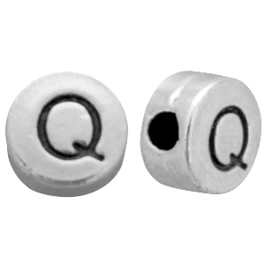 Metall DQ Perlen Buchstabe Q Antik silber (Nickelfrei)