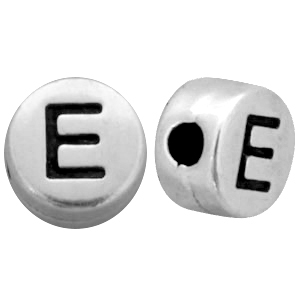 Metall DQ Perlen Buchstabe E Antik silber (Nickelfrei)