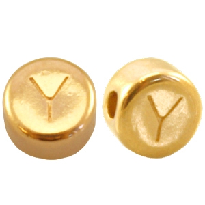 Metall DQ Perlen Buchstabe Y Gold (Nickelfrei)
