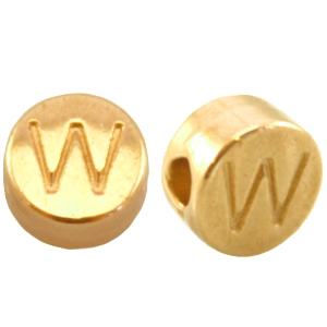 Metall DQ Perlen Buchstabe W Gold (Nickelfrei)