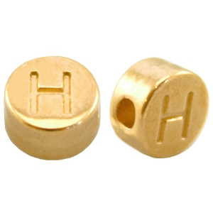 Metall DQ Perlen Buchstabe H Gold (Nickelfrei)