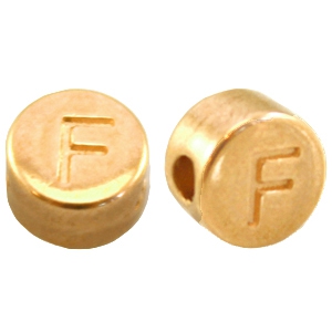 Metall DQ Perlen Buchstabe F Gold (Nickelfrei)