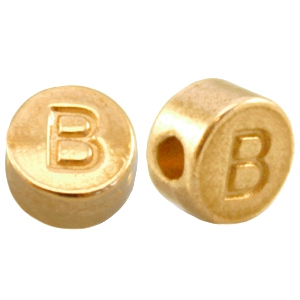 Metall DQ Perlen Buchstabe B Gold (Nickelfrei)