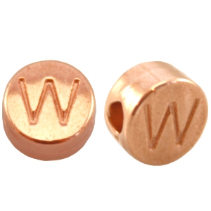 Metall DQ Perlen Buchstabe W Rosegold (Nickelfrei)