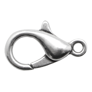 Metall DQ Karabinerverschluss 23mm Antik silber (Nickelfrei)
