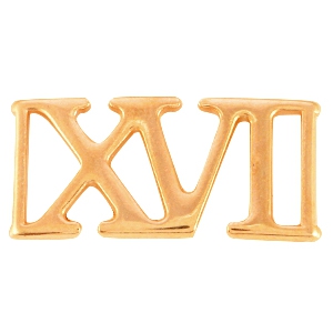 Metall DQ Zwischenst&uuml;ck R&ouml;mische #16 "XVI" Rosegold (nickelfrei)