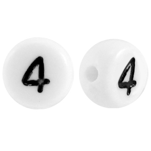 Acryl Zahl 4 Weiss