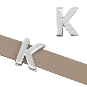 Schieber Metall DQ Buchstabe "K" &Oslash;10.3x2.3mm Antik silber (nickelfrei)