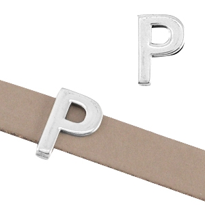 Schieber Metall DQ Buchstabe "P" &Oslash;10.3x2.3mm Antik silber (nickelfrei)