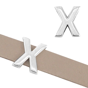 Schieber Metall DQ Buchstabe "X" &Oslash;10.3x2.3mm Antik silber (nickelfrei)
