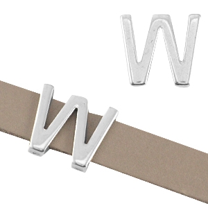 Schieber Metall DQ Buchstabe "W" &Oslash;10.3x2.3mm Antik silber (nickelfrei)