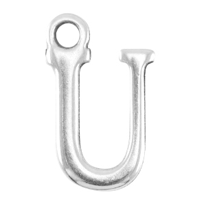 Metall DQ Buchstaben Anh&auml;nger U Antik silber (nickelfrei)
