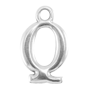 Metall DQ Buchstaben Anh&auml;nger Q Antik silber (nickelfrei)