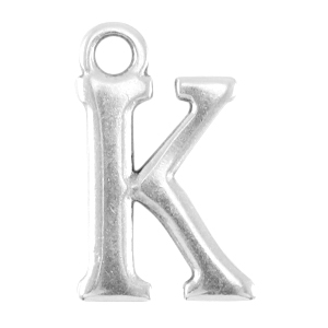 Metall DQ Buchstaben Anh&auml;nger K Antik silber (nickelfrei)