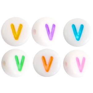 Acryl Buchstaben V Multicolor-Weiss