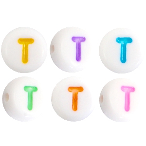 Acryl Buchstaben T Multicolor-Weiss