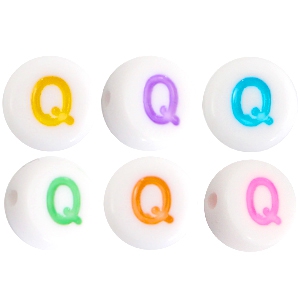 Acryl Buchstaben Q Multicolor-Weiss