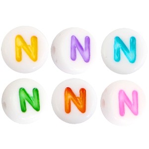 Acryl Buchstaben N Multicolor-Weiss