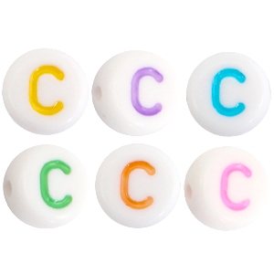 Acryl Buchstaben C Multicolor-Weiss