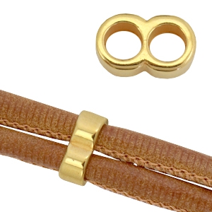 Metall DQ Verteiler f&uuml;r Kordel 5mm Gold (Nickelfrei)