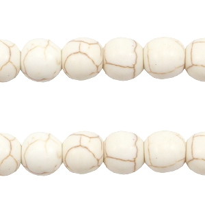 Perlen Keramik 8mm Off white