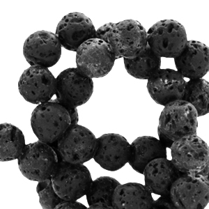 4 mm Perlen Naturstein matt Lava black