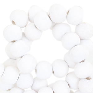 Holz Perlen 8mm rund White