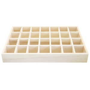 Schmuck Display Holz 28-F&auml;cher Natural (nat&uuml;rliche Farbe Holz)