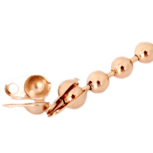 Endkappen Metall DQ f&uuml;r 1.2mm Kugelkette Rosegold 