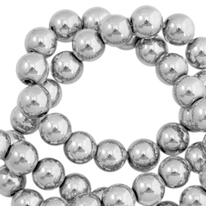 Perlen H&auml;matit rund 4mm Light grey