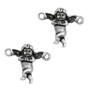 Anh&auml;nger Metall TQ Zwischenst&uuml;ck Engel Antique silber